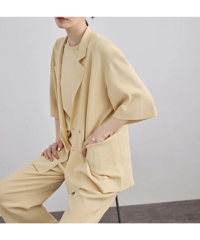 【サロン アダム エ ロペ/SALON adam et rope'】のクールニットハーフスリーブジャケット インテリア・キッズ・メンズ・レディースファッション・服の通販 founy(ファウニー) https://founy.com/ ファッション Fashion レディースファッション Fashion for Women アウター Coat / Outerwear Collection レディースジャケット・軽アウター Jackets シンプル Simple, Minimal ジャケット Jacket, Outerwear スラックス Slacks, Dress Pants セットアップ Set-Up, Coordinated Outfit タンク Tank Top, Sleeveless Top ダブル Double, Double-Breasted デニム Denim, Jeans Material なめらか Smooth, Silky Texture ワイド Wide, Wide Fit おすすめ Recommended / Our Picks 旅行 Travel エレガント 上品 Elegant |ID: prp329100004981255 ipo3291000000037321414