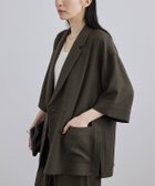 【サロン アダム エ ロペ/SALON adam et rope'】の【WEB限定】リネンライクハーフスリーブジャケット / セットアップ対応 ブラウン(22)|ID: prp329100004981257 ipo3291000000037321422