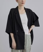 【サロン アダム エ ロペ/SALON adam et rope'】の【WEB限定】リネンライクハーフスリーブジャケット / セットアップ対応 ブラック(01)|ID: prp329100004981257 ipo3291000000037321423