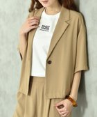 【インタープラネット/INTERPLANET】の【CLOCHE】【接触冷感】クールグログラン5分袖テーラージャケット ベージュ|ID: prp329100004981268 ipo3291000000037321454