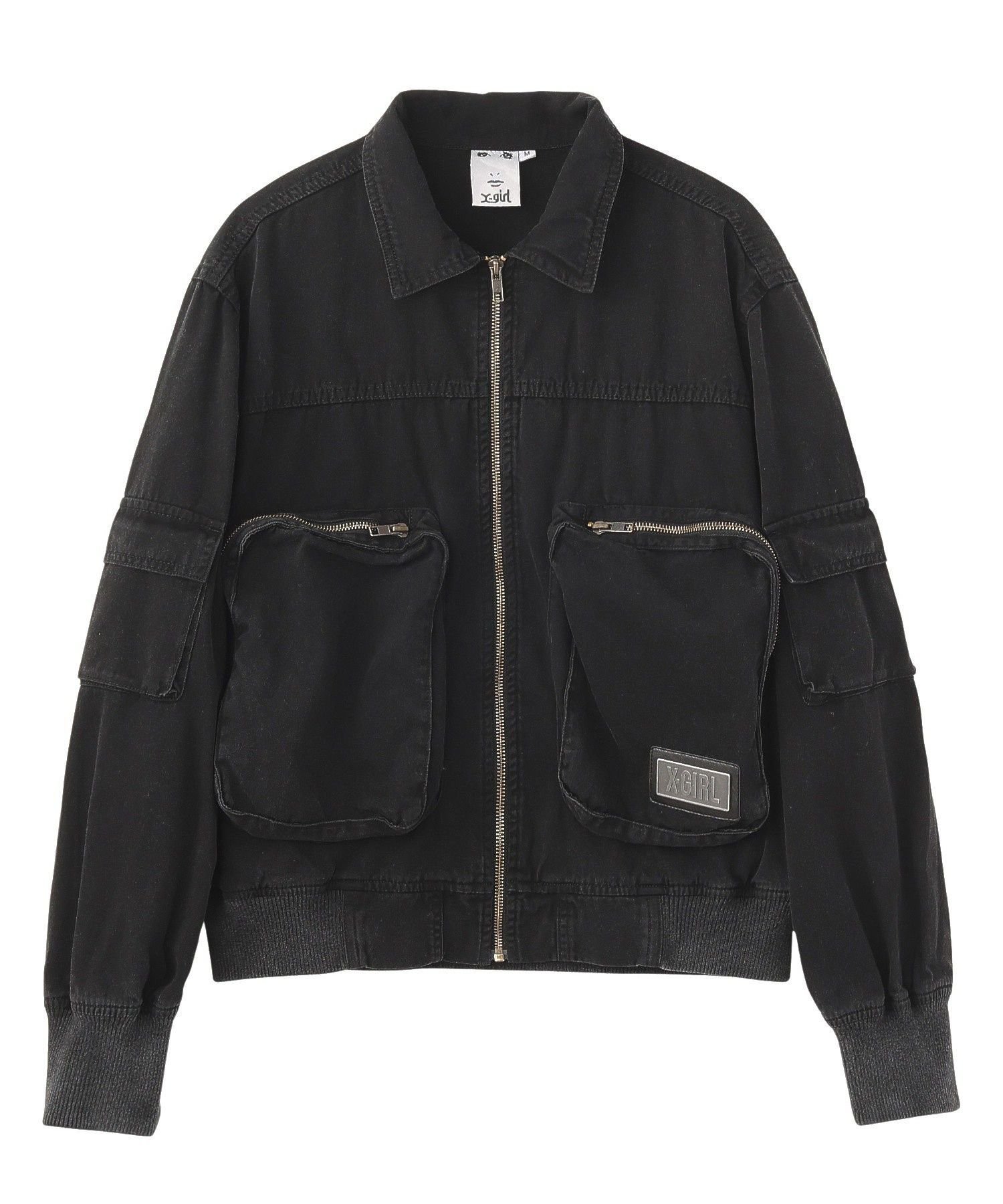 【エックスガール/X-girl】のFADED MULTI POCKET JACKET インテリア・キッズ・メンズ・レディースファッション・服の通販 founy(ファウニー) 　ファッション　Fashion　レディースファッション　Fashion for Women　アウター　Coat / Outerwear Collection　レディースジャケット・軽アウター　Jackets　今季　This Season, Current Season　ジャケット　Jacket, Outerwear　スウェット / スエット　Sweatshirt, Sweatwear　デニム　Denim, Jeans Material　定番　Standard, Basic Item　長袖　Long Sleeve, Full Sleeve　バランス　Balance, Style Balance　フラップ　Flap, Flap Pocket　フロント　Front, Front Design　ブルゾン　Blouson, Bomber Jacket　ポケット　Pocket, Pocket Detail　ミリタリー　Military, Army Style　メタル　Metal, Metal Parts　ロング　Long, Long-Length　おすすめ　Recommended / Our Picks　旅行　Travel　BLACK|ID: prp329100004981284 ipo3291000000037321507