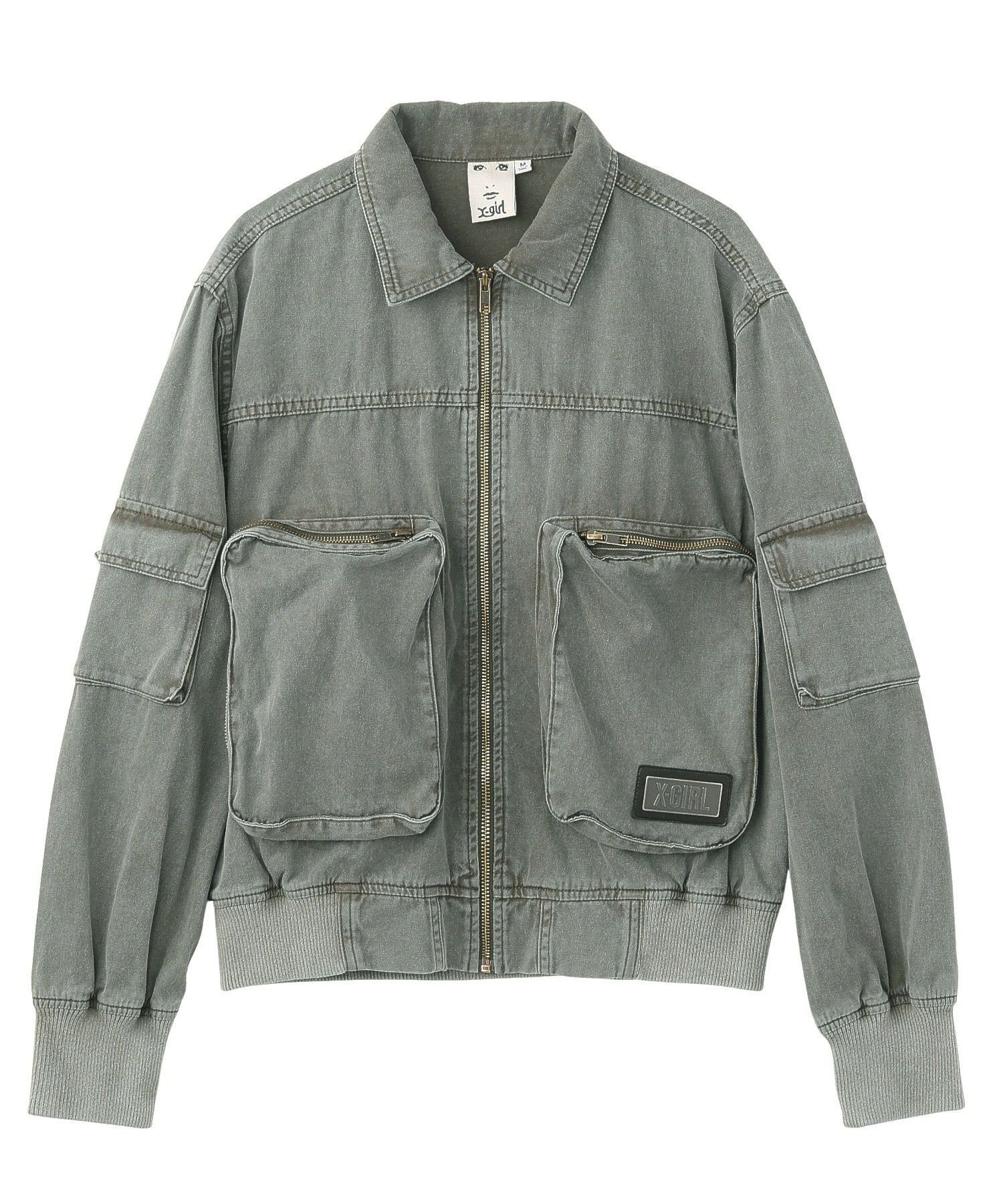 【エックスガール/X-girl】のFADED MULTI POCKET JACKET インテリア・キッズ・メンズ・レディースファッション・服の通販 founy(ファウニー) 　ファッション　Fashion　レディースファッション　Fashion for Women　アウター　Coat / Outerwear Collection　レディースジャケット・軽アウター　Jackets　今季　This Season, Current Season　ジャケット　Jacket, Outerwear　スウェット / スエット　Sweatshirt, Sweatwear　デニム　Denim, Jeans Material　定番　Standard, Basic Item　長袖　Long Sleeve, Full Sleeve　バランス　Balance, Style Balance　フラップ　Flap, Flap Pocket　フロント　Front, Front Design　ブルゾン　Blouson, Bomber Jacket　ポケット　Pocket, Pocket Detail　ミリタリー　Military, Army Style　メタル　Metal, Metal Parts　ロング　Long, Long-Length　おすすめ　Recommended / Our Picks　旅行　Travel　OLIVE|ID: prp329100004981284 ipo3291000000037321509