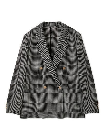 【フレイ アイディー/FRAY I.D】のダブルブレストカラミジャケット インテリア・キッズ・メンズ・レディースファッション・服の通販 founy(ファウニー) 　ファッション　Fashion　レディースファッション　Fashion for Women　アウター　Coat / Outerwear Collection　レディースジャケット・軽アウター　Jackets　春　Spring　クラシカル　Classical, Vintage-Inspired　シャンブレー　Chambray, Denim-Like Fabric　ショルダー　Shoulder, Shoulder Strap　ジャケット　Jacket, Outerwear　スマート　Smart, Elegant　ダブル　Double, Double-Breasted　デニム　Denim, Jeans Material　ドロップ　Drop Shoulder, Dropped Style　フロント　Front, Front Design　マニッシュ　Mannish, Boyish　メタル　Metal, Metal Parts　モノトーン　Monotone, Black and White　リボン　Ribbon, Bow　S/S・春夏　SS, Spring/Summer, Warm Season　おすすめ　Recommended / Our Picks　夏　Summer　エレガント 上品　Elegant　MIX[930]|ID: prp329100004981291 ipo3291000000037321533