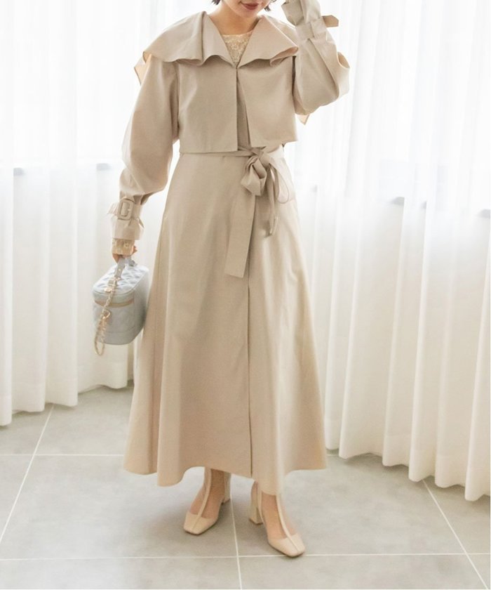【ランダ/RANDA】のマルチWAYラッフルカラートレンチコート インテリア・キッズ・メンズ・レディースファッション・服の通販 founy(ファウニー) https://founy.com/ ファッション Fashion レディースファッション Fashion for Women アウター Coat / Outerwear Collection コート・ロングコート・ピーコート Long Coats, Peacoats & More トレンチコート / 春秋の定番アウター Trench Coats ショート Short, Short Length ジャケット Jacket, Outerwear フレア Flare, Flared ボトム Bottoms, Lower Wear ロング Long, Long-Length エレガント 上品 Elegant |ID: prp329100004981298 ipo3291000000037321554