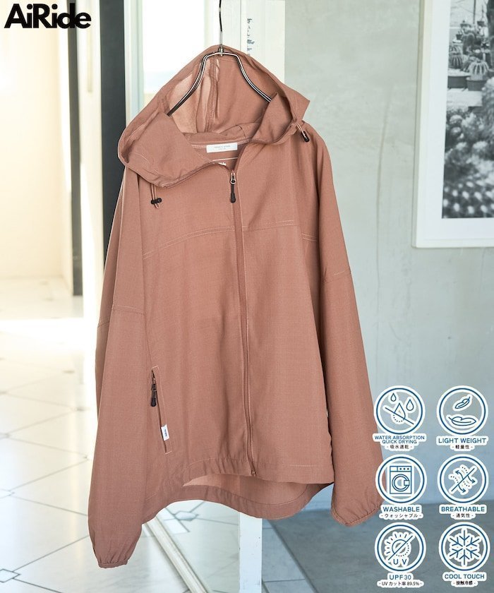 【フリークスストア/FREAK'S STORE】の限定展開 UVカット・接触冷感・吸水速乾 AiRide(エアライド)フルジップパーカー インテリア・キッズ・メンズ・レディースファッション・服の通販 founy(ファウニー) 　ファッション　Fashion　レディースファッション　Fashion for Women　トップス・カットソー　Cut & Sew Tops　レディースパーカー・カジュアルフーディー　Casual Hoodies & Sweatshirts　春　Spring　洗える　Machine Washable　吸水　Absorbent, Quick-Dry　軽量　Lightweight, Ultra Light　ドローコード　Drawcord, Drawstring Cord　人気　Popular, Best Seller　ビッグ　Big, Oversized　ポケット　Pocket, Pocket Detail　半袖　Short Sleeve, Half Sleeve　ロング　Long, Long-Length　S/S・春夏　SS, Spring/Summer, Warm Season　夏　Summer　2026年　2026　2026春夏・S/S　Spring/Summer 2026 SS26　コーラルピンク|ID: prp329100004981313 ipo3291000000037321662