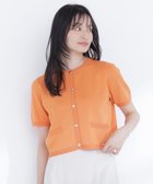 【ナチュラル ビューティー ベーシック/NATURAL BEAUTY BASIC】のシルクブレンドカーディガン半袖 オレンジ|ID: prp329100004981322 ipo3291000000037321728