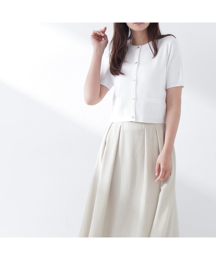 【ナチュラル ビューティー ベーシック/NATURAL BEAUTY BASIC】のシルクブレンドカーディガン半袖 インテリア・キッズ・メンズ・レディースファッション・服の通販 founy(ファウニー) https://founy.com/ 雑誌掲載アイテム Magazine Picks & Fashion Features ファッション雑誌 Fashion Magazines オッジ Oggi ファッション Fashion レディースファッション Fashion for Women トップス・カットソー Cut & Sew Tops カーディガン・羽織り Layered Style Cardigans カーディガン Cardigan, Knitwear コンパクト Compact, Small Size シルク Silk, 100% Silk ブレード Braid, Decorative Trim エレガント 上品 Elegant 半袖 Short Sleeve, Half Sleeve 夏 Summer 雑誌 Magazine, Fashion Magazine |ID: prp329100004981322 ipo3291000000037373721