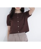 【ナチュラル ビューティー ベーシック/NATURAL BEAUTY BASIC】のシルクブレンドカーディガン半袖 ダークブラウン1|ID: prp329100004981322 ipo3291000000037373723