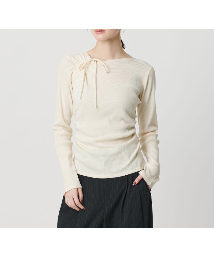 【ビューティ&ユース ユナイテッドアローズ/BEAUTY&YOUTH / UNITED ARROWS】のコットンリブ リボンギャザーカットソー インテリア・キッズ・メンズ・レディースファッション・服の通販 founy(ファウニー) https://founy.com/ ファッション Fashion レディースファッション Fashion for Women トップス・カットソー Cut & Sew Tops カットソー・ベーシックTシャツ Cut-and-Sewn Tops / Stretch Tees & Basics アシンメトリー Asymmetrical Style インナー Innerwear カッティング Cutting Detail ギャザー Gathered, Ruffled ジャケット Jacket, Outerwear スラックス Slacks, Dress Pants デコルテ Décolleté, Neckline デニム Denim, Jeans Material 人気 Popular, Best Seller バランス Balance, Style Balance フェミニン Feminine, Girly ボトム Bottoms, Lower Wear ラウンド Round, Round Neck リボン Ribbon, Bow ワイド Wide, Wide Fit おすすめ Recommended / Our Picks |ID: prp329100004981324 ipo3291000000037321732