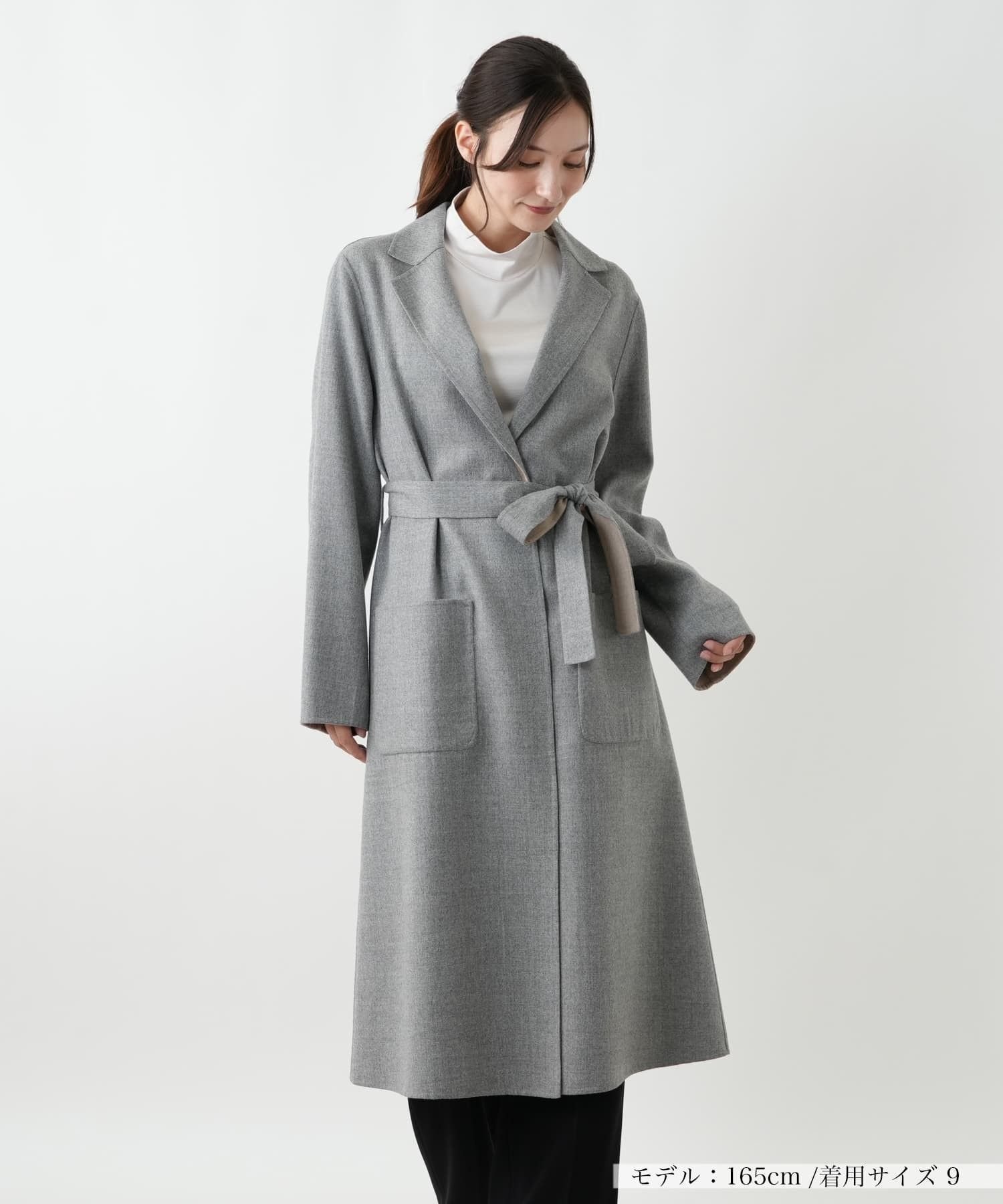 【レリアン/LEILIAN】のリバーシブルロングコート【LORO PIANA】 大人の最旬トレンドファッション＆コーディネート founy(ファウニー) 　ファッション　Fashion　レディースファッション　Fashion for Women　アウター　Coat / Outerwear Collection　コート・ロングコート・ピーコート　Long Coats, Peacoats & More　エレガント 上品　Elegant　ガウン　Gown, Robe　ビジネス 仕事 通勤　Business / Work / Commuting　ポケット　Pocket, Pocket Detail　リバーシブル　Reversible, Two-Sided　ロング　Long, Long-Length　秋　Autumn　 other-1|ID: prp329100004981326 ipo3291000000037321740