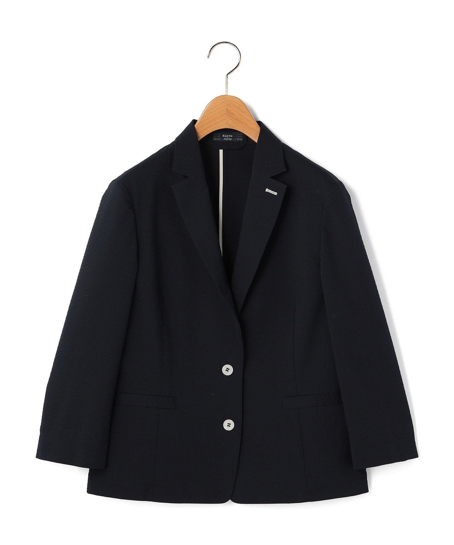 【キース/KEITH】のサッカーストライプジャケット インテリア・キッズ・メンズ・レディースファッション・服の通販 founy(ファウニー) 　ファッション　Fashion　レディースファッション　Fashion for Women　アウター　Coat / Outerwear Collection　レディースジャケット・軽アウター　Jackets　インナー　Innerwear　コンパクト　Compact, Small Size　サッカー　Seersucker, Summer Fabric　ジャケット　Jacket, Outerwear　ストライプ　Stripe, Striped Pattern　ネイビー|ID: prp329100004981330 ipo3291000000037321758