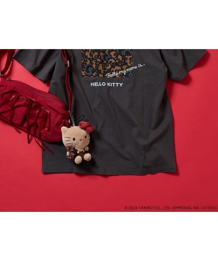 【フリークスストア/FREAK'S STORE】のHELLO KITTY アニマル柄プリントTシャツ インテリア・キッズ・メンズ・レディースファッション・服の通販 founy(ファウニー) 　ファッション　Fashion　レディースファッション　Fashion for Women　トップス・カットソー　Cut & Sew Tops　シャツ・ブラウス・オフィスカジュアル　Elegant Blouses & Button-Ups　ロングTシャツ・Tシャツ　Longline T-Shirts & Tees　2026年　2026　2026春夏・S/S　Spring/Summer 2026 SS26　アニマル　Animal Print　シンプル　Simple, Minimal　スペシャル　Special, Limited Edition　チャーム　Charm, Pendant　フロント　Front, Front Design　プリント　Print, Printed Pattern　ベーシック　Basic, Essential　モチーフ　Motif, Design Theme　リボン　Ribbon, Bow　レオパード　Leopard, Animal Print　ワンポイント　One Point, Statement Accent　夏　Summer　S/S・春夏　SS, Spring/Summer, Warm Season　チャコールグレー|ID: prp329100004981335 ipo3291000000037321775
