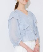 【スローブ イエナ/SLOBE IENA】のラミーフリルブラウス 大人の最旬トレンドファッション＆コーディネート founy(ファウニー) ファッション Fashion レディースファッション Fashion for Women トップス・カットソー Cut & Sew Tops シャツ・ブラウス・オフィスカジュアル Elegant Blouses & Button-Ups 2026年 2026 2026春夏・S/S Spring/Summer 2026 SS26 シアー Sheer, See-Through バランス Balance, Style Balance フリル Frill, Ruffle ボトム Bottoms, Lower Wear エレガント 上品 Elegant 夏 Summer thumbnail サックスブルー|ID: prp329100004981338 ipo3291000000037321790