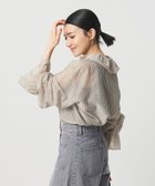 【ビューティ&ユース ユナイテッドアローズ/BEAUTY&YOUTH / UNITED ARROWS】のストライプ ラッフル スキッパーブラウス ウォッシャブル BEIGE|ID: prp329100004981342 ipo3291000000037321807