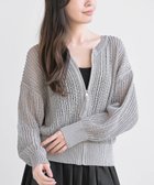 【アールピーエス/rps】の透かし編みZIPニットカーディガン グレー|ID: prp329100004981351 ipo3291000000037321847
