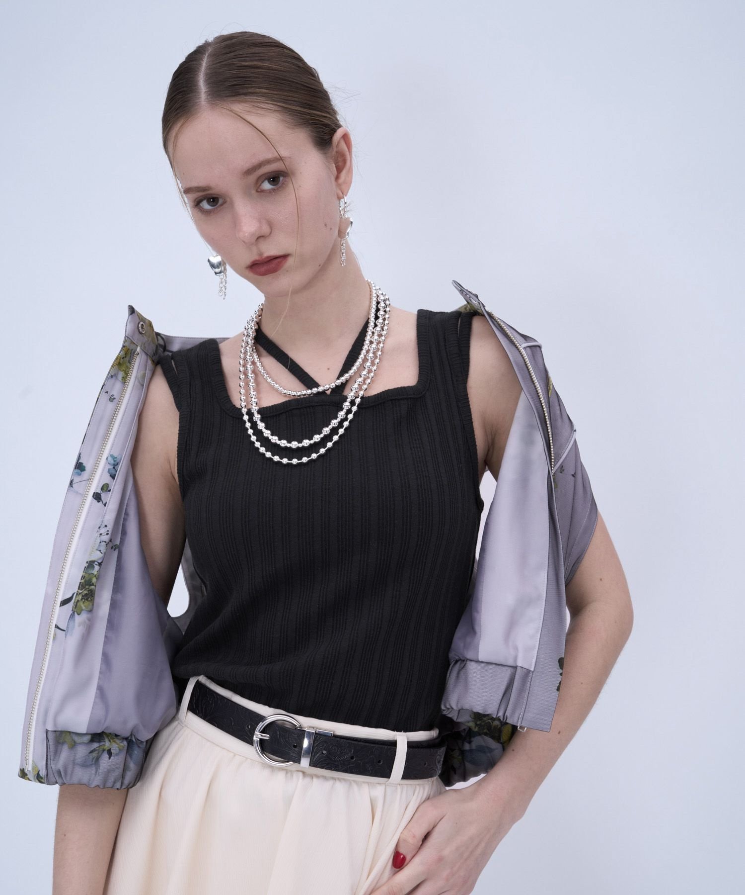 【ハレ/HARE】のストリングリブタンクトップ インテリア・キッズ・メンズ・レディースファッション・服の通販 founy(ファウニー) 　ファッション　Fashion　レディースファッション　Fashion for Women　インナー　Innerwear　シアー　Sheer, See-Through　ジャケット　Jacket, Outerwear　スリット　Slit, Slit Detail　タンク　Tank Top, Sleeveless Top　定番　Standard, Basic Item　ブラック09|ID: prp329100004981352 ipo3291000000037321853