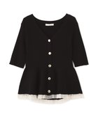 【プロポーション ボディドレッシング/PROPORTION BODY DRESSING】の部分シアーペプラムニット ブラック×エクリュ|ID: prp329100004981367 ipo3291000000037321928