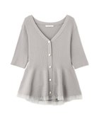 【プロポーション ボディドレッシング/PROPORTION BODY DRESSING】の部分シアーペプラムニット ライトグレー|ID: prp329100004981367 ipo3291000000037321929