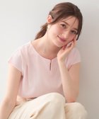 【インデックス/INDEX】の【接触冷感/UVケア】ビジューキーネックフレンチトップス《洗濯機OK/XS~3L/8col》 ライトピンク|ID: prp329100004981378 ipo3291000000037366281