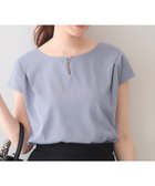 【インデックス/INDEX】の【接触冷感/UVケア】ビジューキーネックフレンチトップス《洗濯機OK/XS~3L/8col》 ブルー|ID: prp329100004981378 ipo3291000000037366282