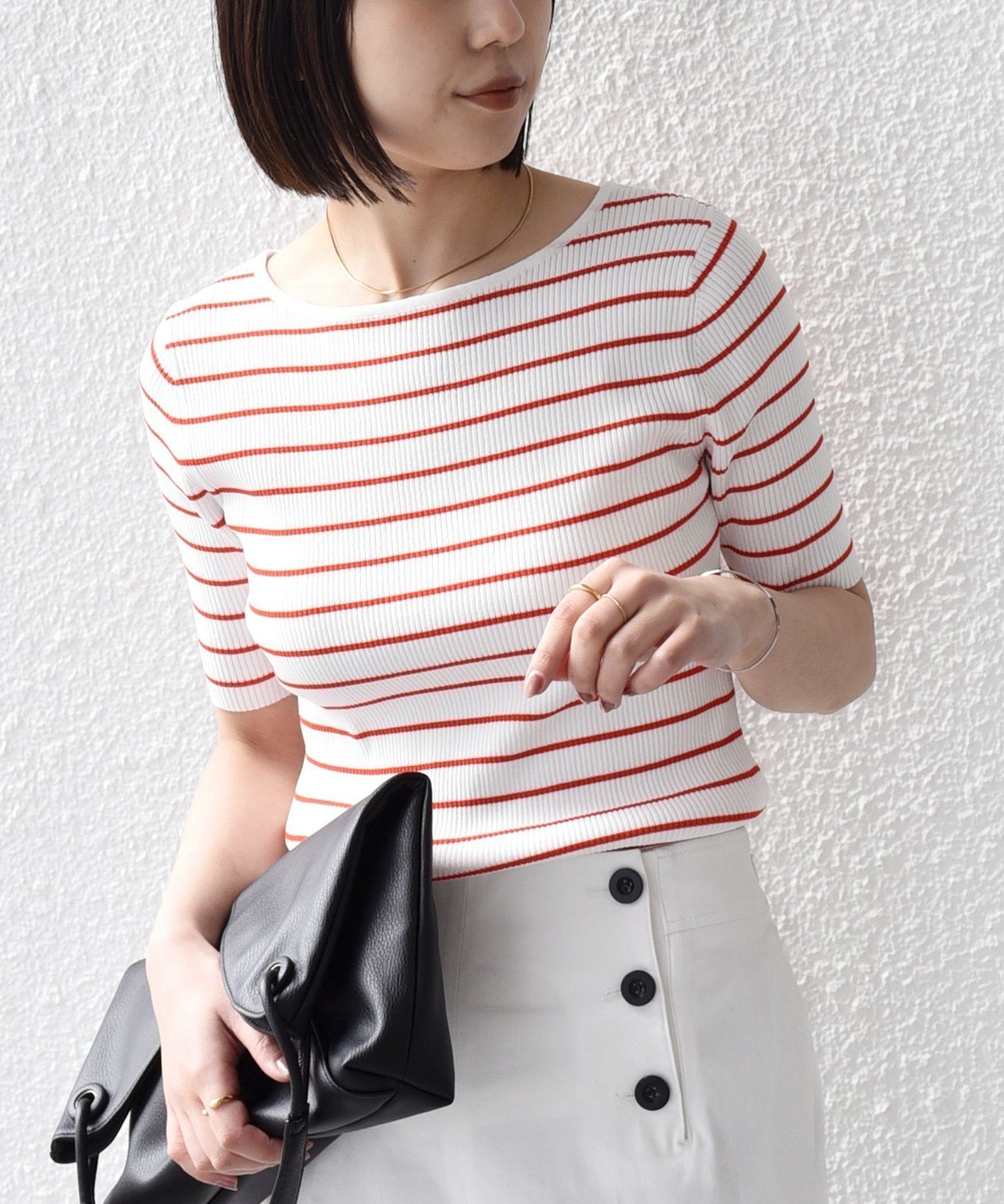 【シップス/SHIPS】のSHIPS Colors 手洗い可能 リブ 5分袖 ニット インテリア・キッズ・メンズ・レディースファッション・服の通販 founy(ファウニー) 　ファッション　Fashion　レディースファッション　Fashion for Women　トップス・カットソー　Cut & Sew Tops　ニット　Knit Tops & Sweaters　オレンジ　Orange　コンパクト　Compact, Small Size　スクエア　Square, Square Shape　ストレッチ　Stretch, Stretchy Fabric　デニム　Denim, Jeans Material　フレア　Flare, Flared　メンズ　Men's, Menswear　リブニット　Rib Knit, Ribbed Knit　アウトレット　Outlet / Clearance　エレガント 上品　Elegant　ビジネス 仕事 通勤　Business / Work / Commuting　2026年　2026　2026春夏・S/S　Spring/Summer 2026 SS26　オレンジ|ID: prp329100004981384 ipo3291000000037322023