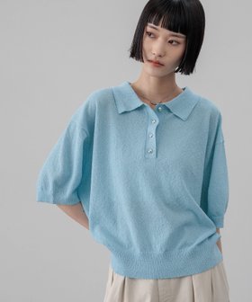 【ローリーズファーム/LOWRYS FARM】のブークレニットポロSS 大人の最旬トレンドファッション＆コーディネート founy(ファウニー) ファッション Fashion レディースファッション Fashion for Women トップス・カットソー Cut & Sew Tops ニット Knit Tops & Sweaters メタル Metal, Metal Parts |ID:prp329100004981386