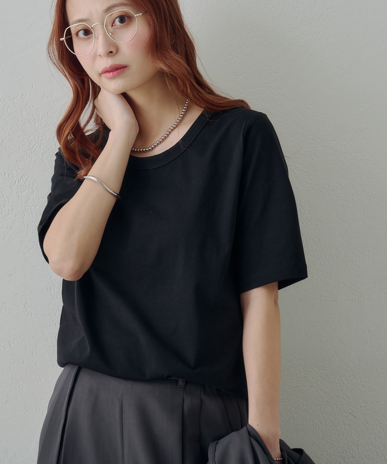 【ディスコート/Discoat】の【Noka / 接触冷感】Uネック半袖Tシャツ インテリア・キッズ・メンズ・レディースファッション・服の通販 founy(ファウニー) 　ファッション　Fashion　レディースファッション　Fashion for Women　トップス・カットソー　Cut & Sew Tops　シャツ・ブラウス・オフィスカジュアル　Elegant Blouses & Button-Ups　ロングTシャツ・Tシャツ　Longline T-Shirts & Tees　2026年　2026　2026春夏・S/S　Spring/Summer 2026 SS26　おすすめ　Recommended / Our Picks　インナー　Innerwear　シンプル　Simple, Minimal　ジャケット　Jacket, Outerwear　スラックス　Slacks, Dress Pants　デコルテ　Décolleté, Neckline　デニム　Denim, Jeans Material　トレンド　Trend, Trending Now　半袖　Short Sleeve, Half Sleeve　ブラック|ID: prp329100004981402 ipo3291000000037322129