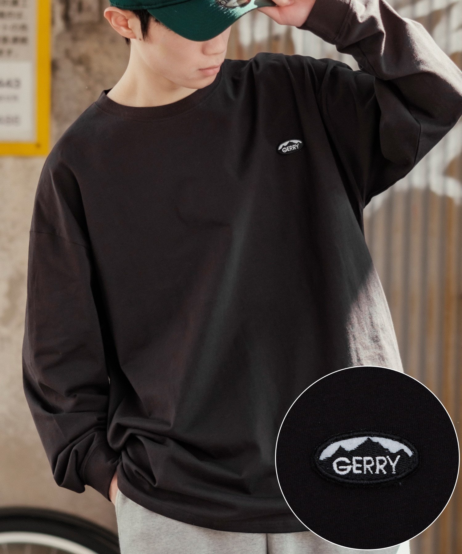 【インプローブス/improves】のGERRY ジェリー 別注 ワンポイント ロゴ 刺しゅう プリント ロンT インテリア・キッズ・メンズ・レディースファッション・服の通販 founy(ファウニー) 　ファッション　Fashion　レディースファッション　Fashion for Women　トップス・カットソー　Cut & Sew Tops　ロングTシャツ・Tシャツ　Longline T-Shirts & Tees　アウトドア　Outdoor Clothing　アメリカン　American Style　カーゴパンツ　Cargo Pants, Utility Pants　ショーツ　Shorts, Short Pants　シンプル　Simple, Minimal　デニム　Denim, Jeans Material　トレンド　Trend, Trending Now　定番　Standard, Basic Item　長袖　Long Sleeve, Full Sleeve　パープル　Purple, Violet　プリント　Print, Printed Pattern　別注　Limited Edition, Custom Order　ワイド　Wide, Wide Fit　ワンポイント　One Point, Statement Accent　おすすめ　Recommended / Our Picks　ブラック|ID: prp329100004981409 ipo3291000000037322166
