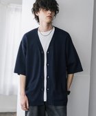 【ロッキーモンロー/Rocky Monroe】の接触冷感 オーバーサイズVネックハイゲージ半袖カーディガン ネイビー|ID: prp329100004981418 ipo3291000000037370675