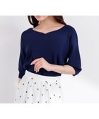 【プロポーション ボディドレッシング/PROPORTION BODY DRESSING】の5分袖ハートカットドルマンニット 26SS ネイビー|ID: prp329100004981439 ipo3291000000037322472