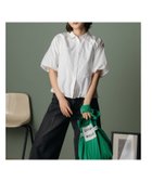 【シテン/CITEN】のCITEN バルーンスリーブショートシャツ 大人の最旬トレンドファッション＆コーディネート founy(ファウニー) ファッション Fashion レディースファッション Fashion for Women トップス・カットソー Cut & Sew Tops シャツ・ブラウス・オフィスカジュアル Elegant Blouses & Button-Ups シンプル Simple, Minimal デニム Denim, Jeans Material バランス Balance, Style Balance バルーン Balloon, Balloon Silhouette フィット Fit, Slim Fit フォルム Silhouette, Form ボトム Bottoms, Lower Wear thumbnail WHITE|ID: prp329100004981493 ipo3291000000037322857