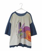 【ヒロコビス ブランデ/HIROKO BIS GRANDE】の【接触冷感・UVカット】アニマルグラフィックカットソー 大人の最旬トレンドファッション＆コーディネート founy(ファウニー) ファッション Fashion レディースファッション Fashion for Women トップス・カットソー Cut & Sew Tops カットソー・ベーシックTシャツ Cut-and-Sewn Tops / Stretch Tees & Basics おすすめ Recommended / Our Picks アニマル Animal Print スリット Slit, Slit Detail バランス Balance, Style Balance ボトム Bottoms, Lower Wear エレガント 上品 Elegant thumbnail ブルー|ID: prp329100004981516 ipo3291000000037322989