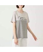 【ヒロコビス/HIROKO BIS】のラメロゴ刺繍ボーダーPtカットソー 大人の最旬トレンドファッション＆コーディネート founy(ファウニー) ファッション Fashion レディースファッション Fashion for Women トップス・カットソー Cut & Sew Tops カットソー・ベーシックTシャツ Cut-and-Sewn Tops / Stretch Tees & Basics おすすめ Recommended / Our Picks インナー Innerwear カットソー Cut and Sewn Top コンパクト Compact, Small Size スリット Slit, Slit Detail プリント Print, Printed Pattern ボーダー Border, Stripe ロング Long, Long-Length 冬 Winter / This Winter 夏 Summer 定番 Standard, Basic Item 春 Spring 秋 Autumn thumbnail ライトグレー|ID: prp329100004981521 ipo3291000000037323004
