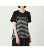 【ヒロコビス/HIROKO BIS】のラメロゴ刺繍ボーダーPtカットソー 大人の最旬トレンドファッション＆コーディネート founy(ファウニー) ファッション Fashion レディースファッション Fashion for Women トップス・カットソー Cut & Sew Tops カットソー・ベーシックTシャツ Cut-and-Sewn Tops / Stretch Tees & Basics おすすめ Recommended / Our Picks インナー Innerwear カットソー Cut and Sewn Top コンパクト Compact, Small Size スリット Slit, Slit Detail プリント Print, Printed Pattern ボーダー Border, Stripe ロング Long, Long-Length 冬 Winter / This Winter 夏 Summer 定番 Standard, Basic Item 春 Spring 秋 Autumn thumbnail ブラック|ID: prp329100004981521 ipo3291000000037323005