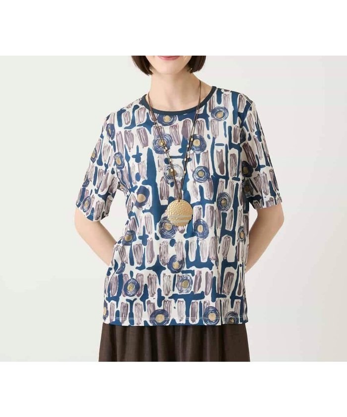 【ヒロコビス/HIROKO BIS】のエスニックグラフィックデザインカットソー インテリア・キッズ・メンズ・レディースファッション・服の通販 founy(ファウニー) https://founy.com/ ファッション Fashion レディースファッション Fashion for Women トップス・カットソー Cut & Sew Tops カットソー・ベーシックTシャツ Cut-and-Sewn Tops / Stretch Tees & Basics インナー Innerwear 春 Spring 秋 Autumn カーディガン Cardigan, Knitwear ジャケット Jacket, Outerwear ドレープ Drape, Draping Fabric モダン Modern, Contemporary リゾート Resort, Vacation Style 冬 Winter / This Winter おすすめ Recommended / Our Picks 夏 Summer |ID: prp329100004981523 ipo3291000000037323009