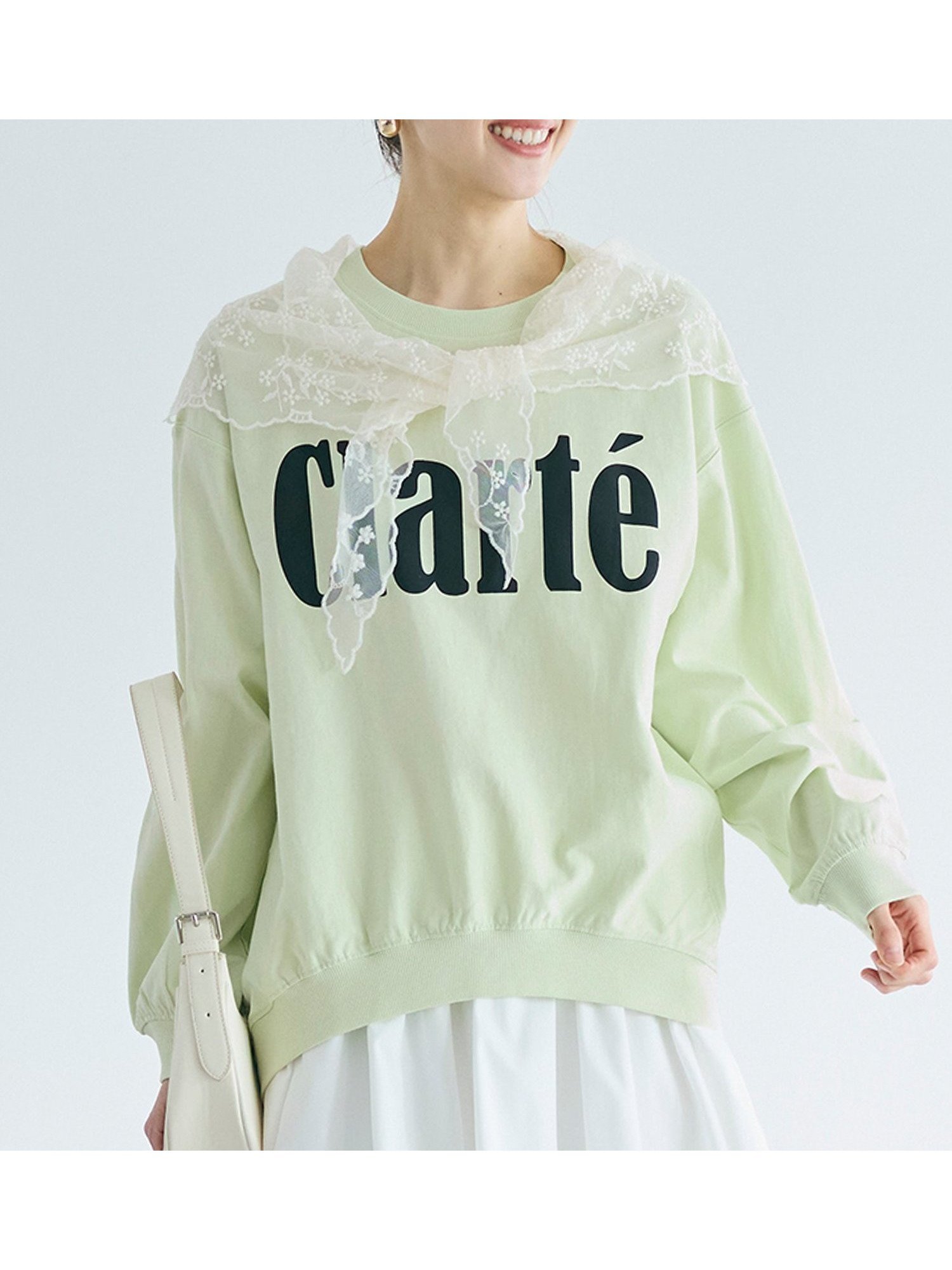 【コカ/COCA】のT-スウェットロゴビッグシルエット インテリア・キッズ・メンズ・レディースファッション・服の通販 founy(ファウニー) 　ファッション　Fashion　レディースファッション　Fashion for Women　トップス・カットソー　Cut & Sew Tops　レディースパーカー・カジュアルフーディー　Casual Hoodies & Sweatshirts　スウェット・クルーネックトップス　Sweatshirts & Crewnecks / Relaxed Fit Sweat Tops　ウォッシャブル　Machine Washable　春　Spring　秋　Autumn　カーゴパンツ　Cargo Pants, Utility Pants　シンプル　Simple, Minimal　スウェット / スエット　Sweatshirt, Sweatwear　タートル　Turtleneck, Turtle Collar　デニム　Denim, Jeans Material　長袖　Long Sleeve, Full Sleeve　ビッグ　Big, Oversized　フロント　Front, Front Design　ボトム　Bottoms, Lower Wear　ポケット　Pocket, Pocket Detail　2026年　2026　2026春夏・S/S　Spring/Summer 2026 SS26　Lt.green|ID: prp329100004981528 ipo3291000000037323025