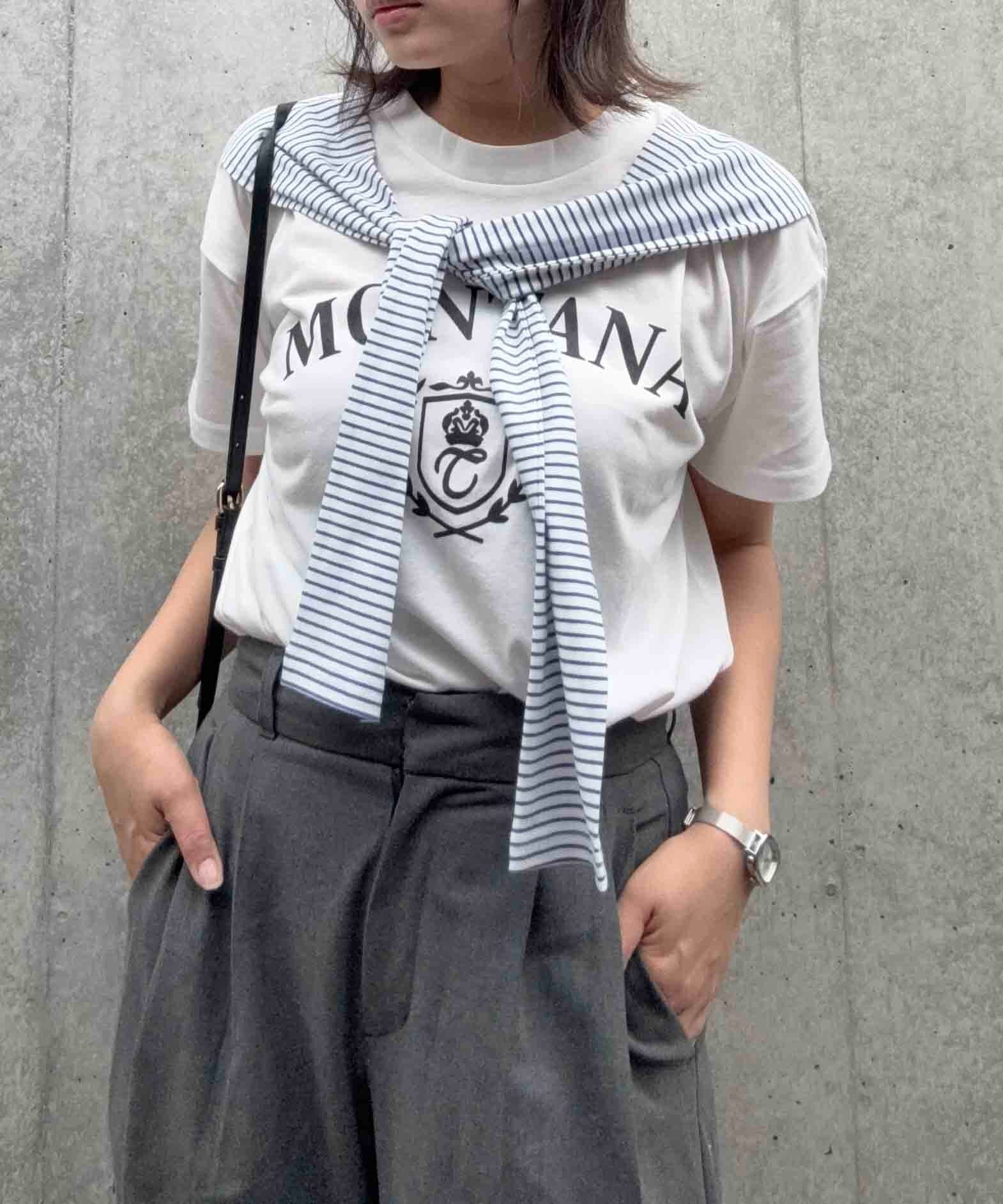 【アズノウアズ プラス/AS KNOW AS plus】の0フェイクレイヤード/ロンT巻き風ロゴ半袖Tシャツ 大人の最旬トレンドファッション＆コーディネート founy(ファウニー) 　ファッション　Fashion　レディースファッション　Fashion for Women　トップス・カットソー　Cut & Sew Tops　シャツ・ブラウス・オフィスカジュアル　Elegant Blouses & Button-Ups　ロングTシャツ・Tシャツ　Longline T-Shirts & Tees　シンプル　Simple, Minimal　フロント　Front, Front Design　ボトム　Bottoms, Lower Wear　半袖　Short Sleeve, Half Sleeve　リメイク　Remake, Reconstructed　再入荷　Restock / Back in Stock　 other-1|ID: prp329100004981540 ipo3291000000037323075