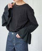 【スピック&スパン/Spick & Span】のフリルスリーブクルーネックTEE 大人の最旬トレンドファッション＆コーディネート founy(ファウニー) ファッション Fashion レディースファッション Fashion for Women インナー Innerwear カットソー Cut and Sewn Top ジャケット Jacket, Outerwear スリーブ Sleeve, Long Sleeve / Short Sleeve バランス Balance, Style Balance フリル Frill, Ruffle フレア Flare, Flared thumbnail ブラック|ID: prp329100004981542 ipo3291000000037323084