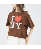 【ルージュヴィフラクレ/Rouge vif la cle】の【JOHNBULL/ジョンブル】I LOVE NY Tシャツ/コットン【WEB限 大人の最旬トレンドファッション＆コーディネート founy(ファウニー) ファッション Fashion レディースファッション Fashion for Women トップス・カットソー Cut & Sew Tops シャツ・ブラウス・オフィスカジュアル Elegant Blouses & Button-Ups ロングTシャツ・Tシャツ Longline T-Shirts & Tees ジーンズ Jeans, Denim Pants ダメージ Distressed, Destroyed デニム Denim, Jeans Material ニューヨーク New York, NYC Style リアル Real, Realistic ワーク Workwear, Utility Style thumbnail ブラウン|ID: prp329100004981544 ipo3291000000037323095
