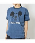 【ルージュヴィフラクレ/Rouge vif la cle】の【JOHNBULL/ジョンブル】MICKEY MOUSE RINGER T/ミッ 大人の最旬トレンドファッション＆コーディネート founy(ファウニー) ファッション Fashion レディースファッション Fashion for Women コンパクト Compact, Small Size ジーンズ Jeans, Denim Pants バランス Balance, Style Balance フロント Front, Front Design プリント Print, Printed Pattern ワーク Workwear, Utility Style thumbnail ブルー|ID: prp329100004981545 ipo3291000000037323100