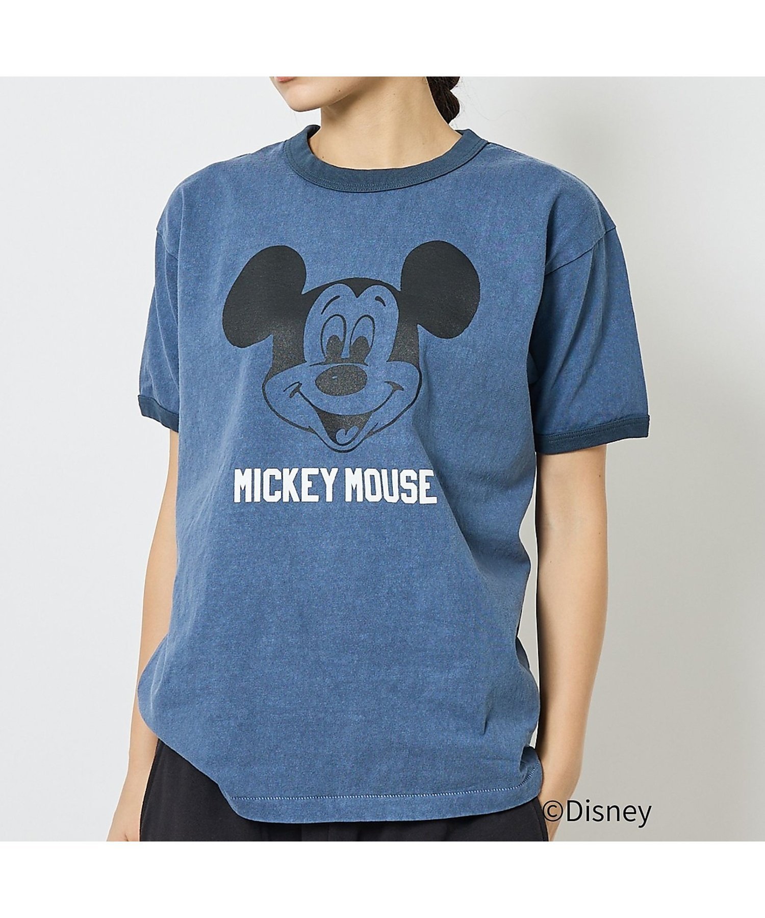 【ルージュヴィフラクレ/Rouge vif la cle】の【JOHNBULL/ジョンブル】MICKEY MOUSE RINGER T/ミッ インテリア・キッズ・メンズ・レディースファッション・服の通販 founy(ファウニー) 　ファッション　Fashion　レディースファッション　Fashion for Women　コンパクト　Compact, Small Size　ジーンズ　Jeans, Denim Pants　バランス　Balance, Style Balance　フロント　Front, Front Design　プリント　Print, Printed Pattern　ワーク　Workwear, Utility Style　ブルー|ID: prp329100004981545 ipo3291000000037323100