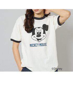 【ルージュヴィフラクレ/Rouge vif la cle】の【JOHNBULL/ジョンブル】MICKEY MOUSE RINGER T/ミッ 大人の最旬トレンドファッション＆コーディネート founy(ファウニー) ファッション Fashion レディースファッション Fashion for Women コンパクト Compact, Small Size ジーンズ Jeans, Denim Pants バランス Balance, Style Balance フロント Front, Front Design プリント Print, Printed Pattern ワーク Workwear, Utility Style |ID:prp329100004981545