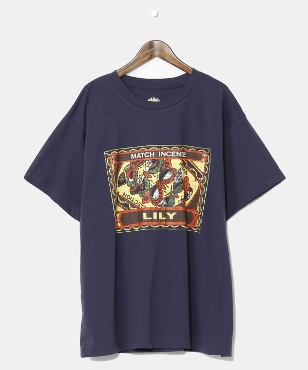 【アミナコレクション/Amina Collection】の【チャイハネ】マッチ香メンズTシャツ(Lサイズ) インテリア・キッズ・メンズ・レディースファッション・服の通販 founy(ファウニー) 　ファッション　Fashion　レディースファッション　Fashion for Women　トップス・カットソー　Cut & Sew Tops　シャツ・ブラウス・オフィスカジュアル　Elegant Blouses & Button-Ups　ロングTシャツ・Tシャツ　Longline T-Shirts & Tees　プリント　Print, Printed Pattern　メンズ　Men's, Menswear　ワンポイント　One Point, Statement Accent　ヴィンテージ　Vintage Style　ブルー系その他|ID: prp329100004981550 ipo3291000000037323116