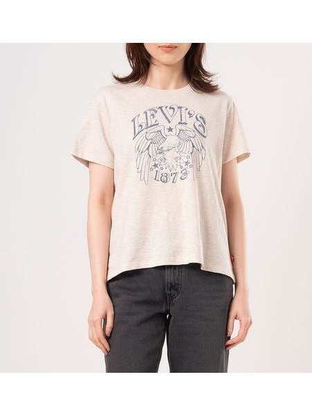 【リーバイス/Levis】のGRAPHIC ボックスTシャツ インテリア・キッズ・メンズ・レディースファッション・服の通販 founy(ファウニー) 　ファッション　Fashion　レディースファッション　Fashion for Women　トップス・カットソー　Cut & Sew Tops　シャツ・ブラウス・オフィスカジュアル　Elegant Blouses & Button-Ups　ロングTシャツ・Tシャツ　Longline T-Shirts & Tees　おすすめ　Recommended / Our Picks　グラフィック　Graphic, Graphic Design　トレンド　Trend, Trending Now　ボックス　Boxy, Box Shape　Neutrals|ID: prp329100004981561 ipo3291000000037323148