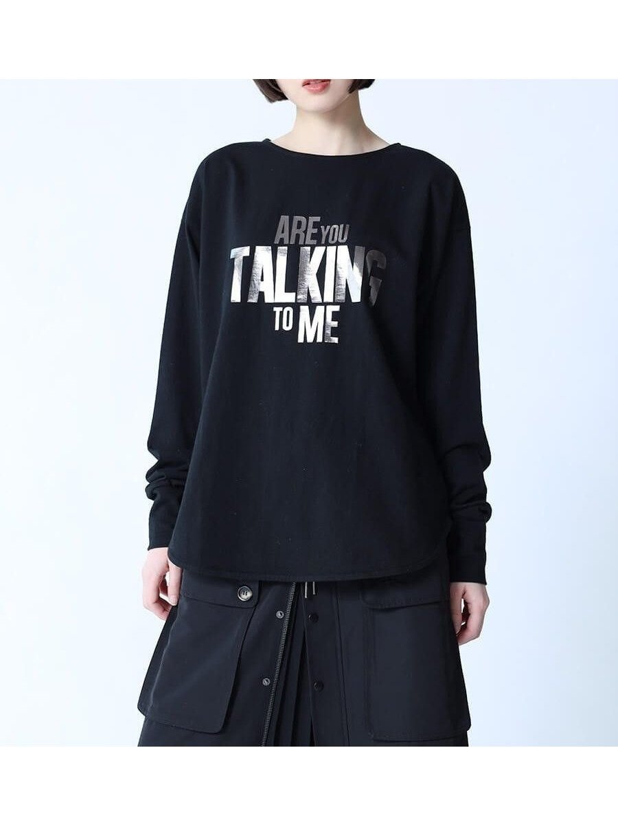 【ラシュッド/LASUD】のメタリックロゴロングTEE インテリア・キッズ・メンズ・レディースファッション・服の通販 founy(ファウニー) 　ファッション　Fashion　レディースファッション　Fashion for Women　インナー　Innerwear　ロング　Long, Long-Length　ブラック|ID: prp329100004981582 ipo3291000000037323192