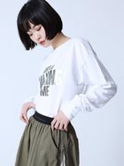 【ラシュッド/LASUD】のメタリックロゴロングTEE 大人の最旬トレンドファッション＆コーディネート founy(ファウニー) ファッション Fashion レディースファッション Fashion for Women インナー Innerwear ロング Long, Long-Length thumbnail ホワイト|ID: prp329100004981582 ipo3291000000037323193