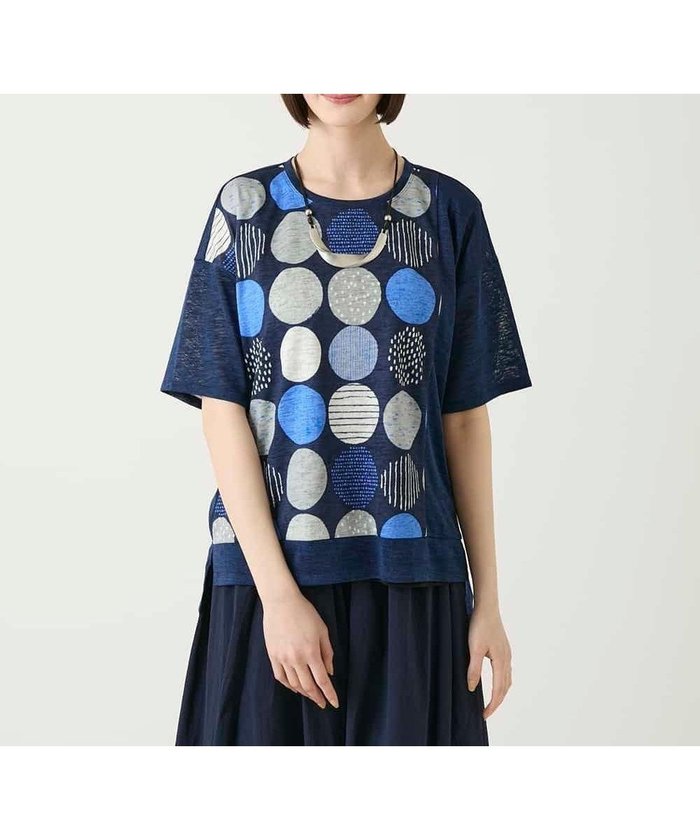 【ヒロコビス/HIROKO BIS】のカラフルパターンドットTシャツ インテリア・キッズ・メンズ・レディースファッション・服の通販 founy(ファウニー) https://founy.com/ ファッション Fashion レディースファッション Fashion for Women トップス・カットソー Cut & Sew Tops シャツ・ブラウス・オフィスカジュアル Elegant Blouses & Button-Ups ロングTシャツ・Tシャツ Longline T-Shirts & Tees おすすめ Recommended / Our Picks アクセサリー Fashion Accessories カラフル Colorful Design ドット Polka Dot, Dot Pattern 冬 Winter / This Winter 夏 Summer 春 Spring 無地 Plain, Solid Color 秋 Autumn |ID: prp329100004981594 ipo3291000000037323232