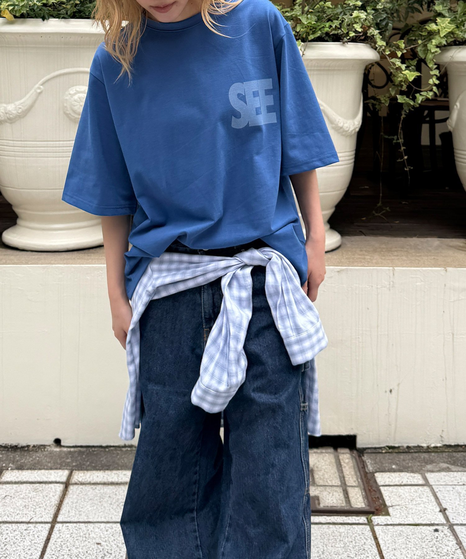 【キャナルジーン/CANAL JEAN】のTwelve12 SEE Tシャツ インテリア・キッズ・メンズ・レディースファッション・服の通販 founy(ファウニー) 　ファッション　Fashion　レディースファッション　Fashion for Women　トップス・カットソー　Cut & Sew Tops　シャツ・ブラウス・オフィスカジュアル　Elegant Blouses & Button-Ups　ロングTシャツ・Tシャツ　Longline T-Shirts & Tees　おすすめ　Recommended / Our Picks　ショート　Short, Short Length　シンプル　Simple, Minimal　フロント　Front, Front Design　リラックス　Relax, Relaxed Fit　ルーズ　Loose, Oversized　ワイド　Wide, Wide Fit　半袖　Short Sleeve, Half Sleeve　ブルー|ID: prp329100004981599 ipo3291000000037323250