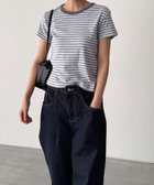 【キャナルジーン/CANAL JEAN】のEl mar 細ボーダーTシャツ 大人の最旬トレンドファッション＆コーディネート founy(ファウニー) ファッション Fashion レディースファッション Fashion for Women トップス・カットソー Cut & Sew Tops シャツ・ブラウス・オフィスカジュアル Elegant Blouses & Button-Ups ロングTシャツ・Tシャツ Longline T-Shirts & Tees インナー Innerwear カットソー Cut and Sewn Top キャミワンピース Cami Dress, Slip Dress コンパクト Compact, Small Size 吸水 Absorbent, Quick-Dry サロペット Overalls, Salopette ショート Short, Short Length デニム Denim, Jeans Material トレンド Trend, Trending Now パイピング Piping, Trim Design フィット Fit, Slim Fit ボーダー Border, Stripe 無地 Plain, Solid Color ワイド Wide, Wide Fit おすすめ Recommended / Our Picks thumbnail サックスブルー|ID: prp329100004981600 ipo3291000000037323254