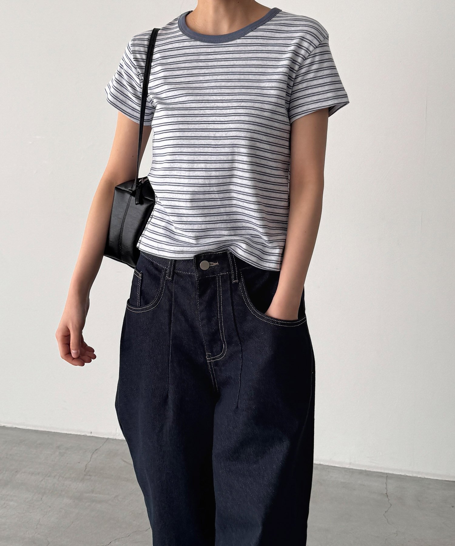 【キャナルジーン/CANAL JEAN】のEl mar 細ボーダーTシャツ インテリア・キッズ・メンズ・レディースファッション・服の通販 founy(ファウニー) 　ファッション　Fashion　レディースファッション　Fashion for Women　トップス・カットソー　Cut & Sew Tops　シャツ・ブラウス・オフィスカジュアル　Elegant Blouses & Button-Ups　ロングTシャツ・Tシャツ　Longline T-Shirts & Tees　インナー　Innerwear　カットソー　Cut and Sewn Top　キャミワンピース　Cami Dress, Slip Dress　コンパクト　Compact, Small Size　吸水　Absorbent, Quick-Dry　サロペット　Overalls, Salopette　ショート　Short, Short Length　デニム　Denim, Jeans Material　トレンド　Trend, Trending Now　パイピング　Piping, Trim Design　フィット　Fit, Slim Fit　ボーダー　Border, Stripe　無地　Plain, Solid Color　ワイド　Wide, Wide Fit　おすすめ　Recommended / Our Picks　サックスブルー|ID: prp329100004981600 ipo3291000000037323254